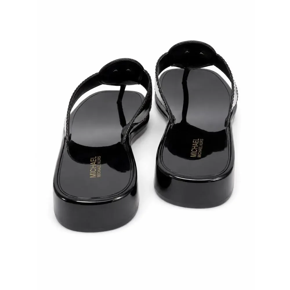 Michael Kors Women Lillie Jelly Black Metal Mk Sandle size 10 # Box 892